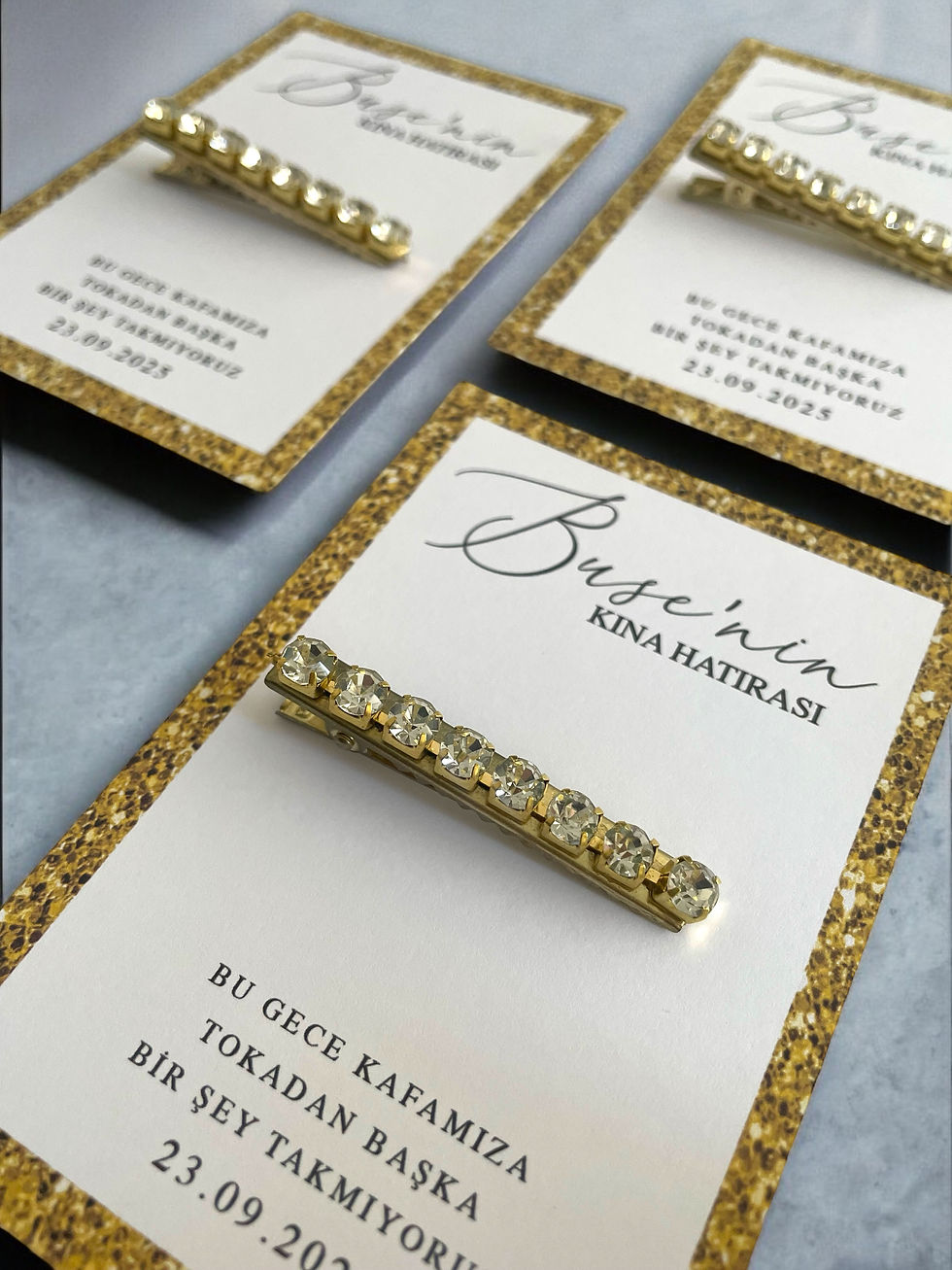 Miniature : Gold Tek Taşlı Pens Toka Kına Hediyeliği