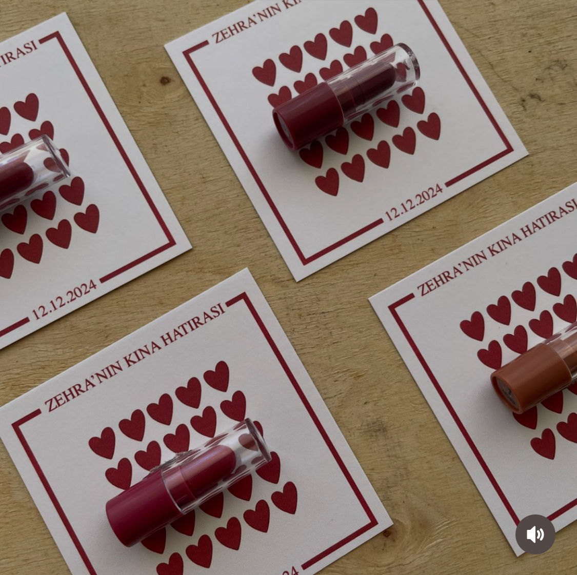 Kartlı Ruj Kına Hediyeliği Hatırası