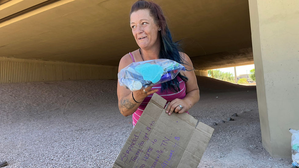 Connect2Health distributing kindness kits to homeless individuals.