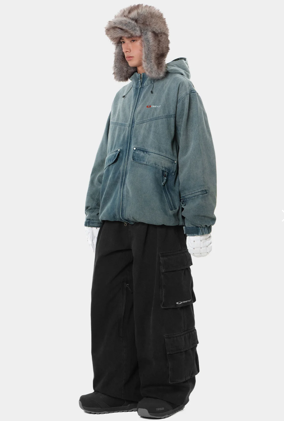 縮圖：2627 DIMITO DENIM MULTI CARGO 雪褲 - Black