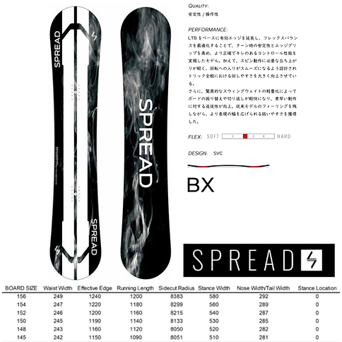 SPREAD 2026-27雪板- BX [148cm /150cm / 152cm / 154cm / 156cm