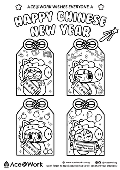 Chinese New Year Colouring Activity Sheet for Kids (Offline Activity)