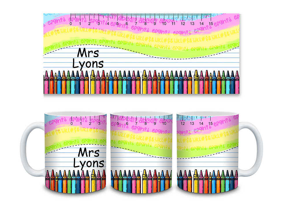 Thumbnail: Mug with teachers name ruler design