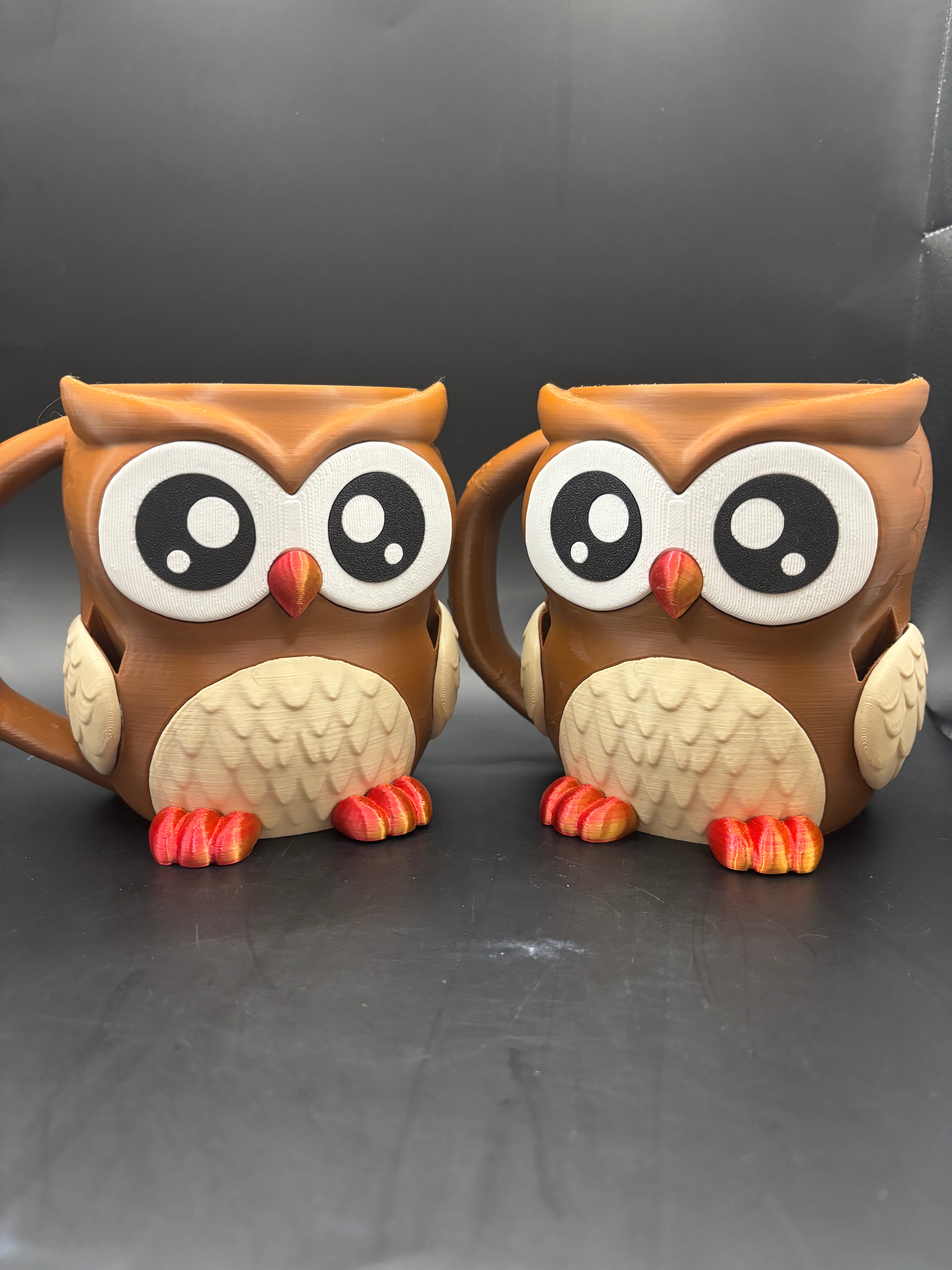 2 Owl ice cream tub holders