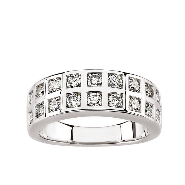 Thumbnail: 14K White 1 ¼CTTW Diamond Anniversary Band