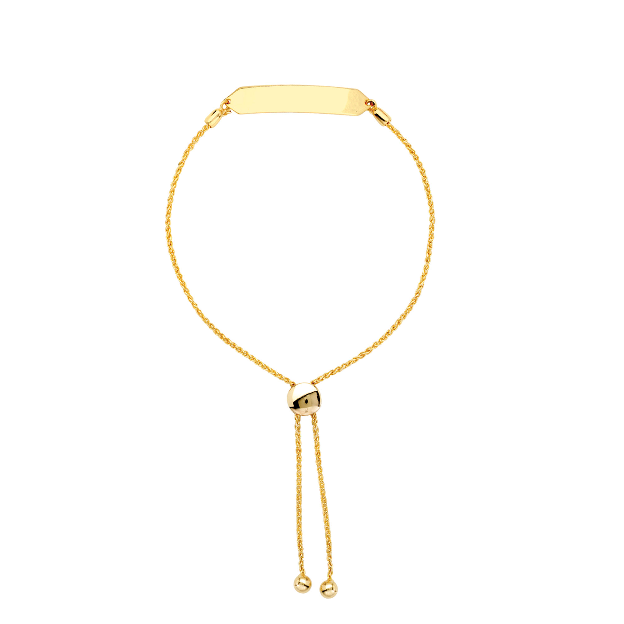 14KY Engraveable Hexagon Bon Friendship Bracelet