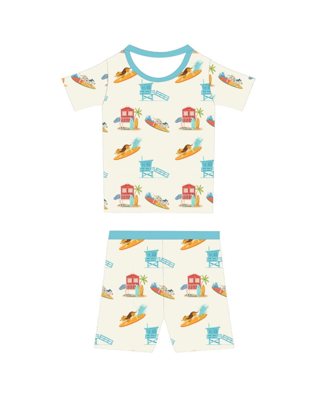 Surf Pup Adventure Bamboo Two Piece Short Pajamas