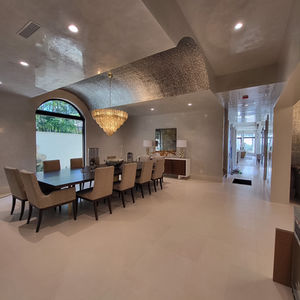 Elegant Fusion: Silver Leaf, Stencil, and Venetian Plaster 