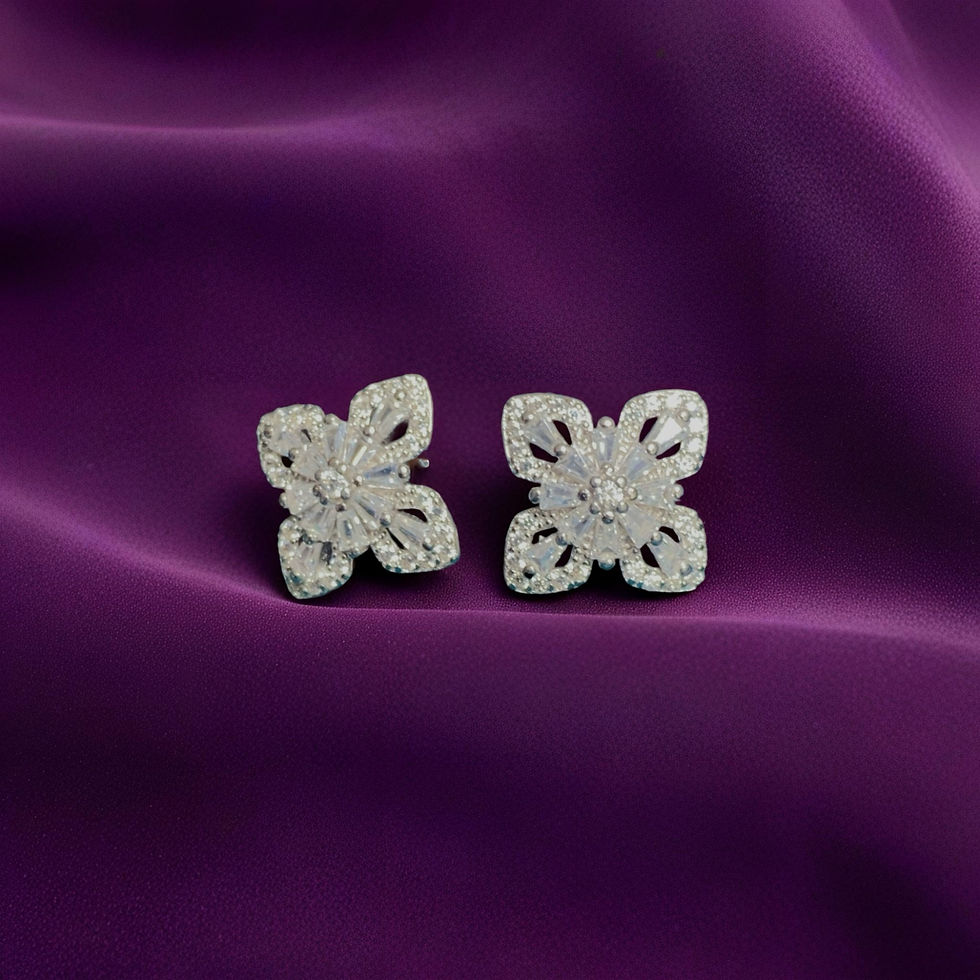 Sparkling Floral Bloom Stud Earrings