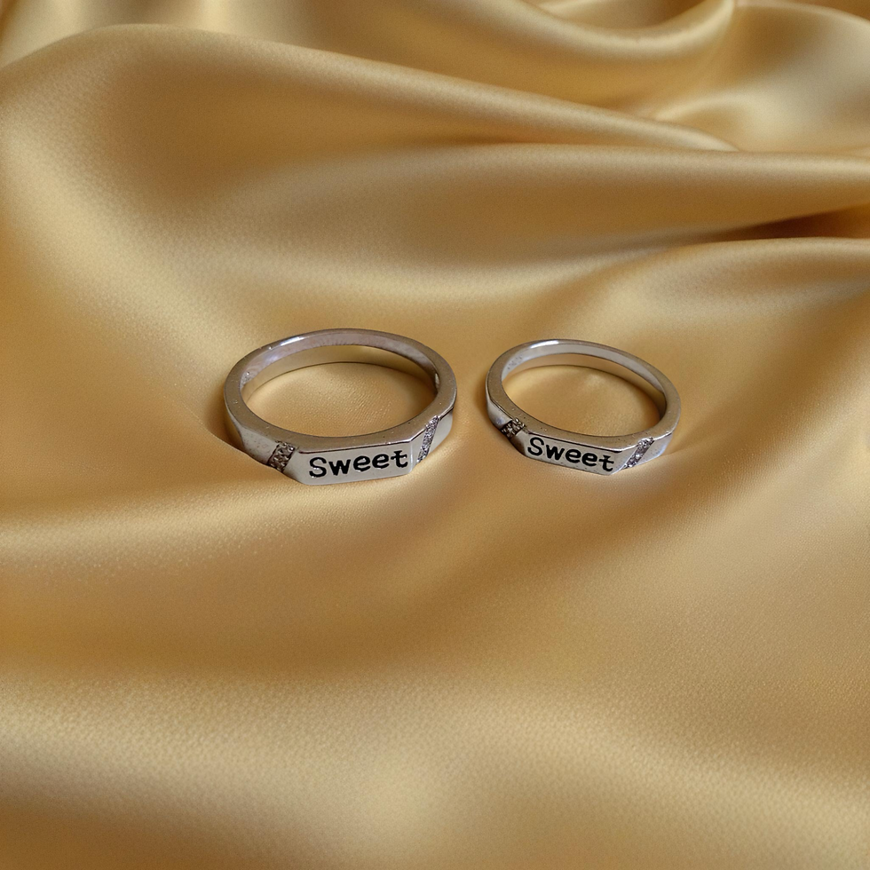 Thumbnail: "Sweet" Engraved Duo Promise Rings
