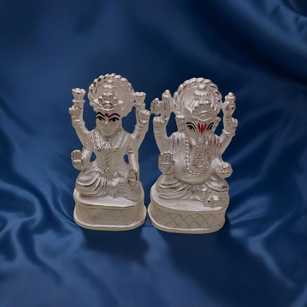 Thumbnail: Silver Lakshmi Ganesh Idol Set