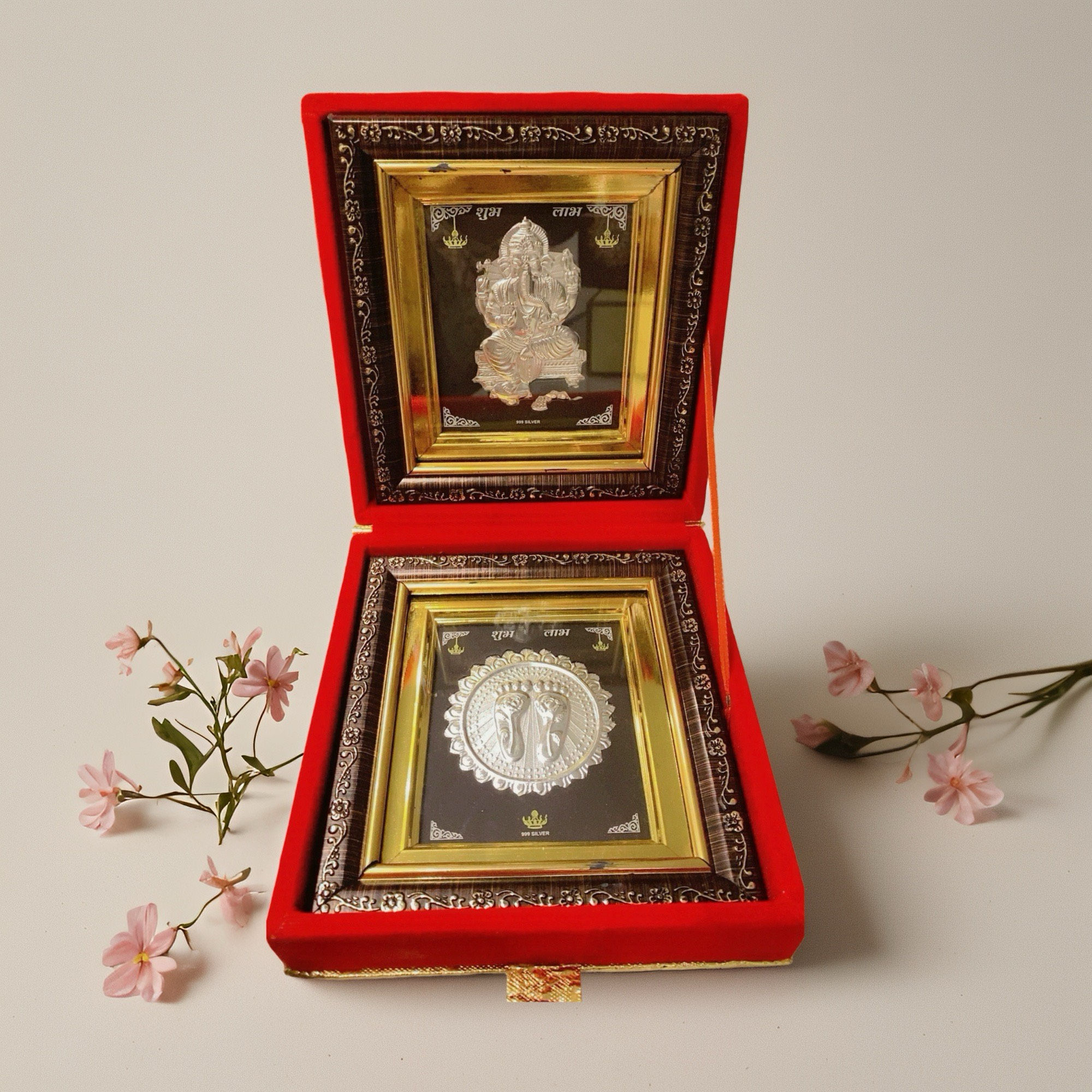 Ganesh Paduka Pure Silver Frame Set (999 Silver)