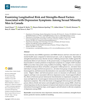 With assistance from Dr. Trevor Hart, Yusuf Ghauri publishes paper, "Examining Longitudinal Risk and Strengths-Based Factors Associated with Depression Symptoms Among Sexual Minority Men in Canada"