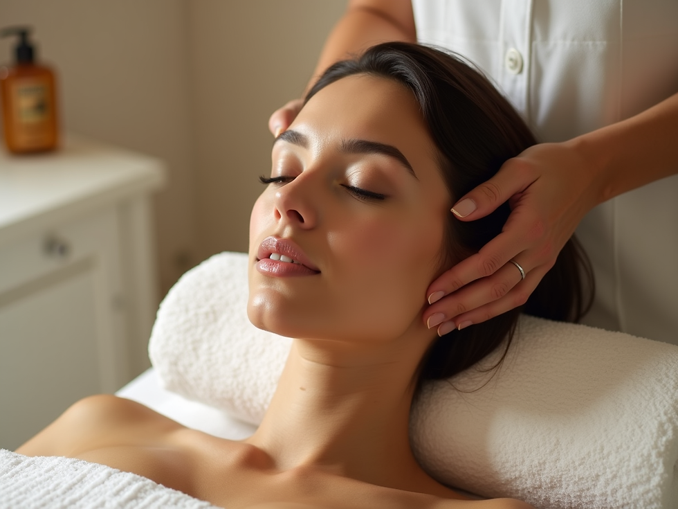 Relaxing one-on-one scalp massage in a private treatment room