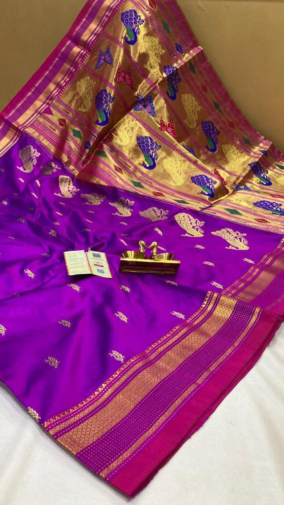 Thumbnail: Yeola Paithani pure silk saree