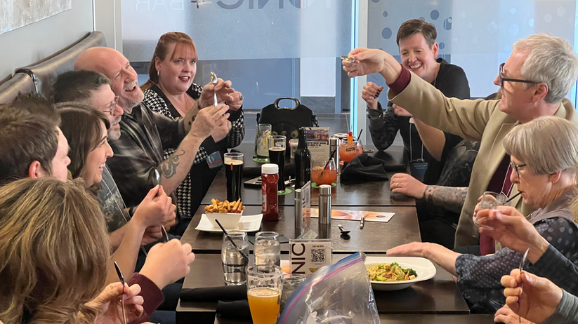 Friday night pub night #wecanreason. More spoon bending by Richard Saunders