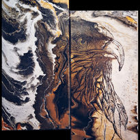 eagle, acryl on canvas 2x 25_60 cm