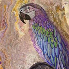 Acrylic on canvas 60_80cm. _Er weisst darauf hin, dass man auf die Zeichen und Vorzeichen