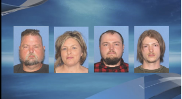Headshots of man, a woman, and two other men against a blue background