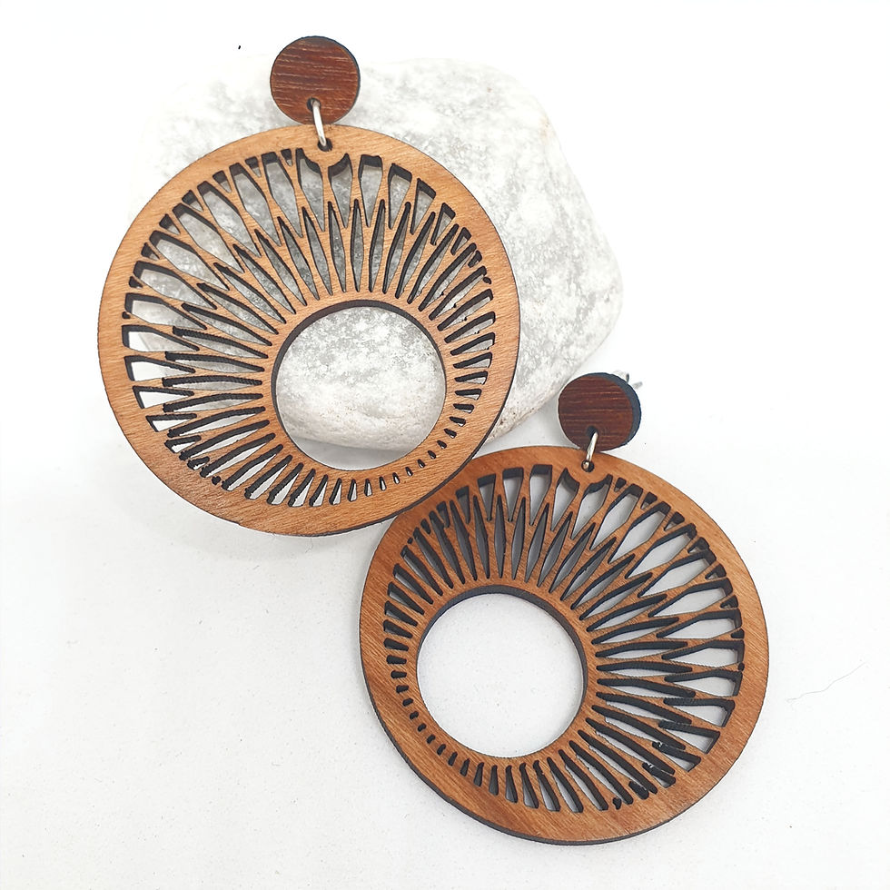 Miniature : Zenith, boucles d'oreilles en bois, 2 essences