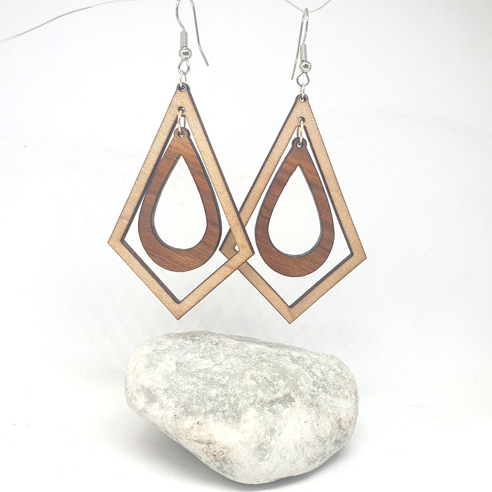 Miniature : Losange, boucles d'oreilles, 2 essences