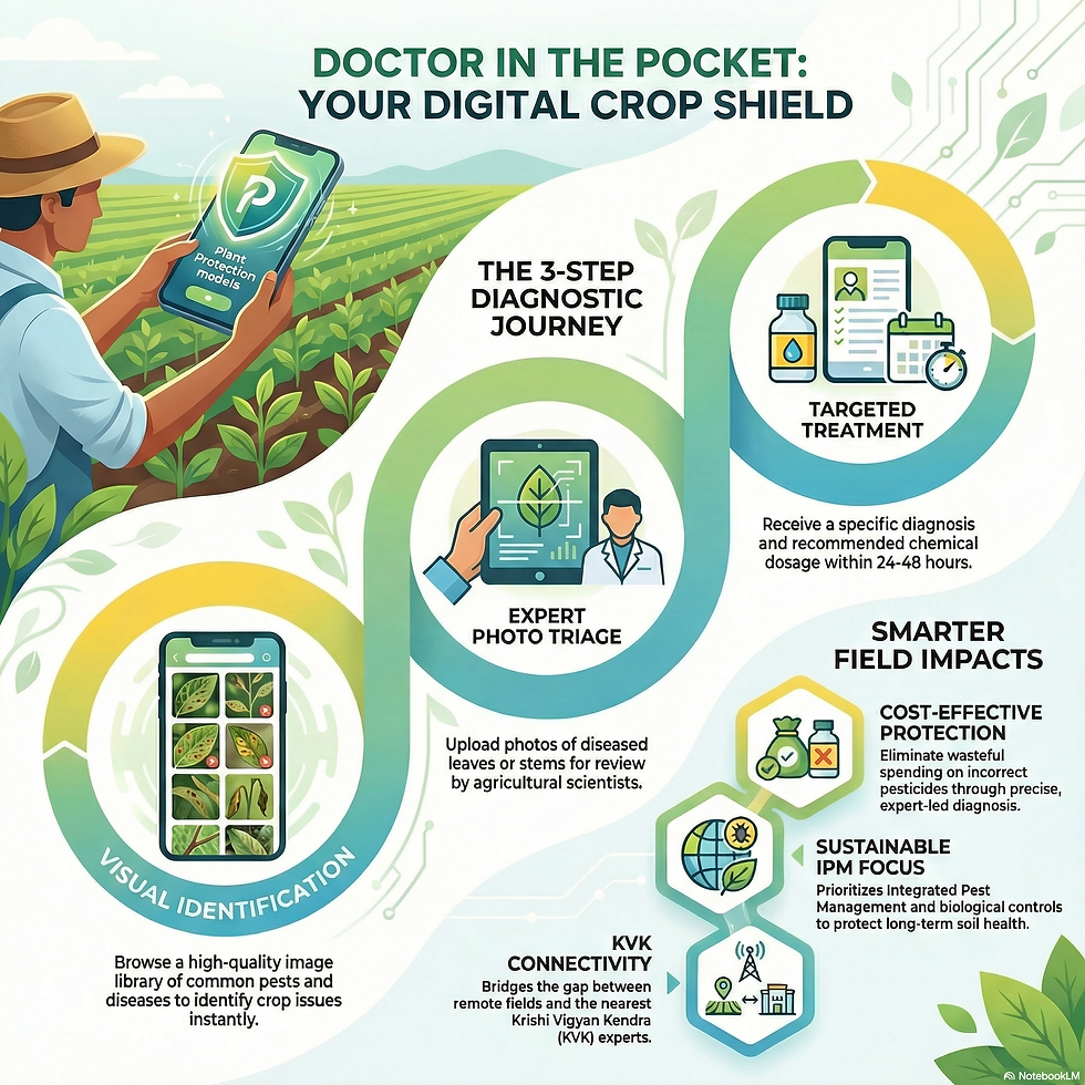 Expert Access: Connecting the field directly to agricultural scientists for rapid disease diagnosis.