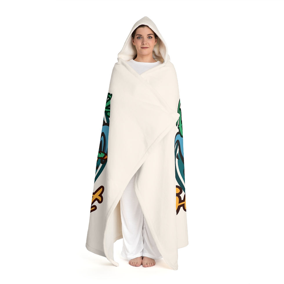 Thumbnail: Pass Joints Not Judgement Hooded Sherpa Fleece Blanket