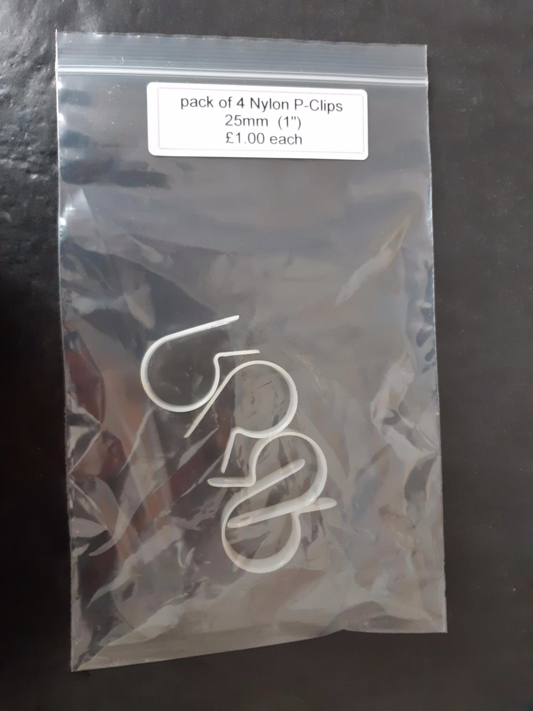Nylon P Clips 25mm (1") Pk 4