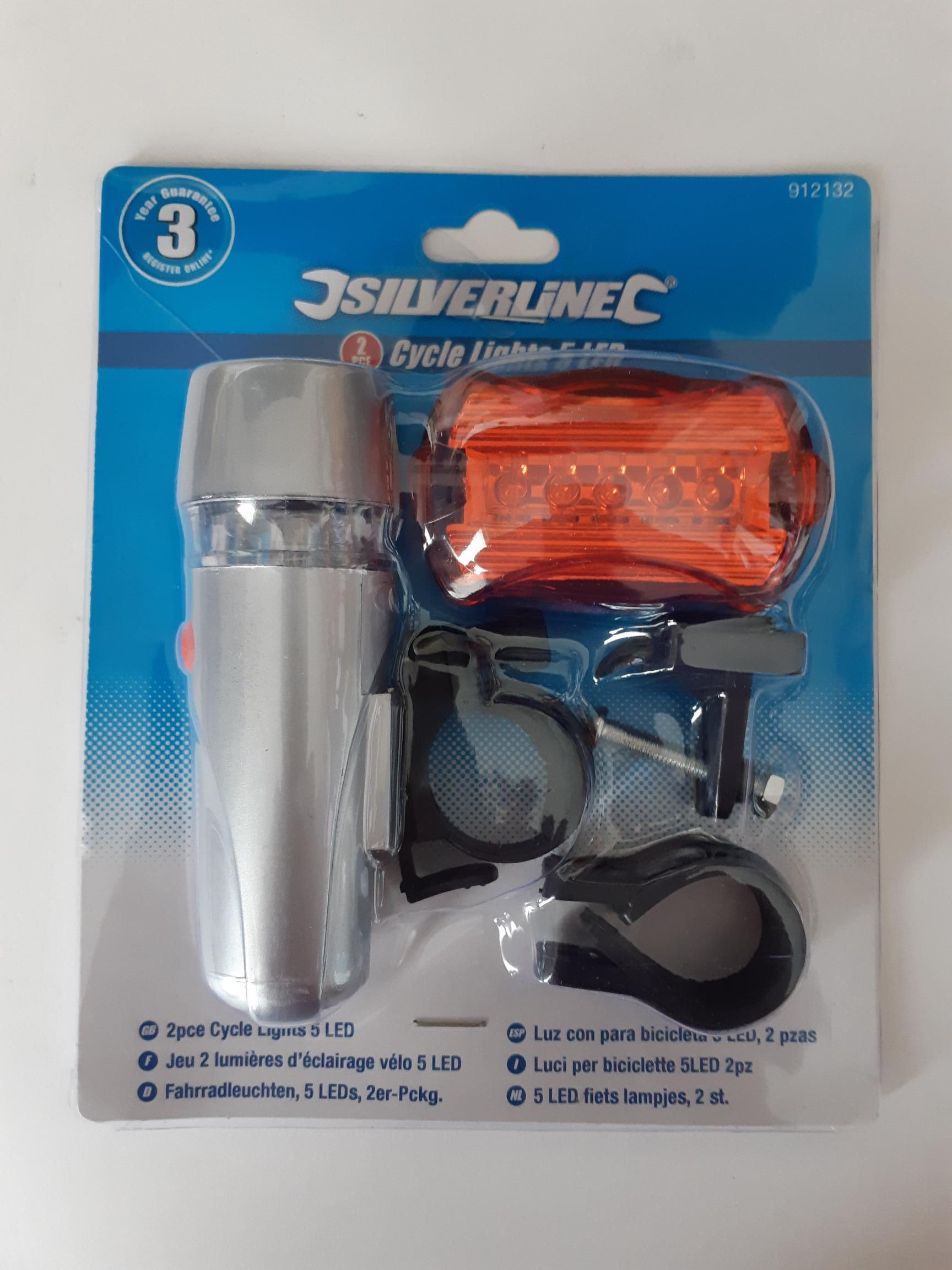 Silverline Cycled Lights 5 LED 2pc