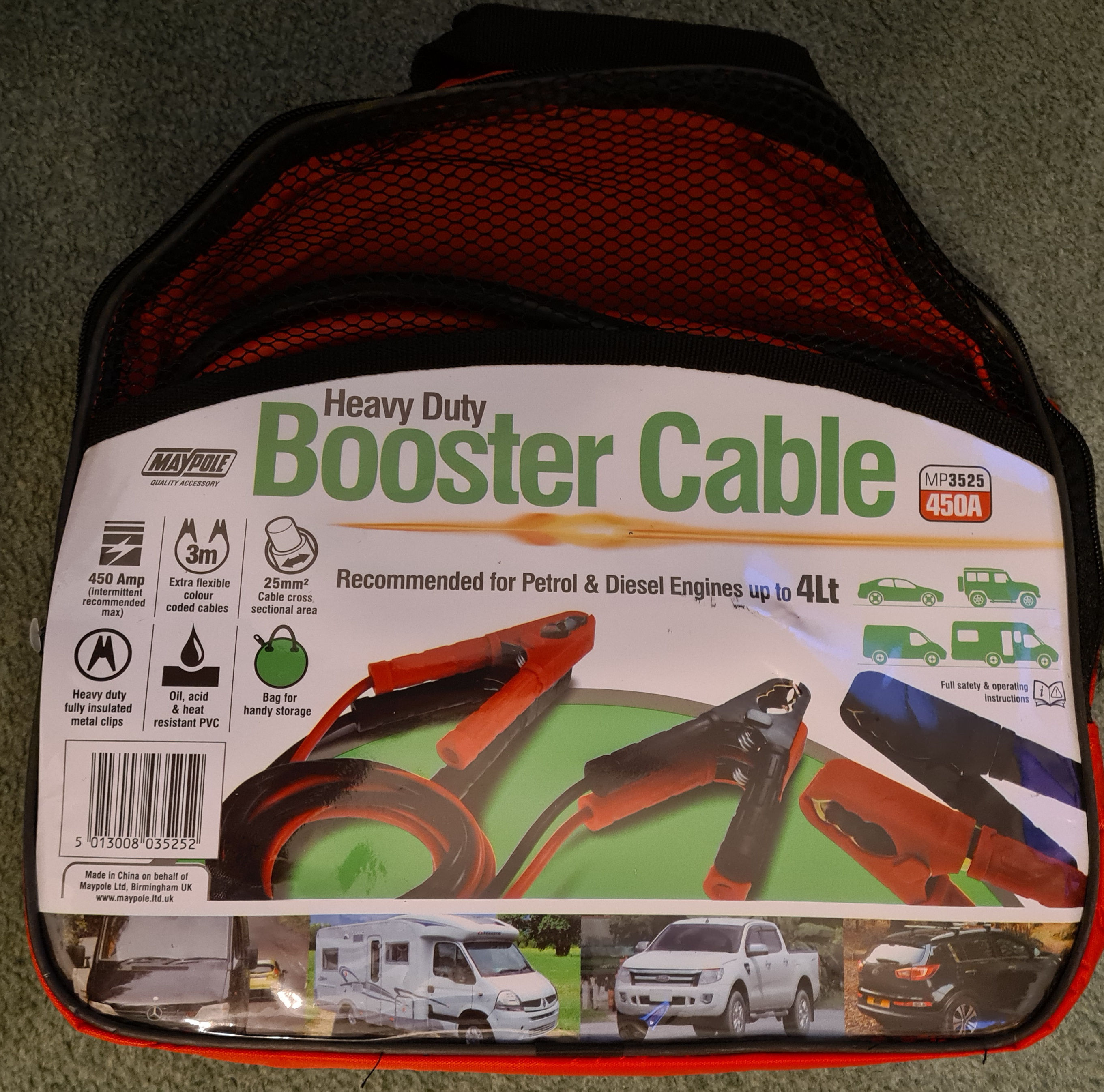 Maypole Heavy Duty Booster Cables MP3525