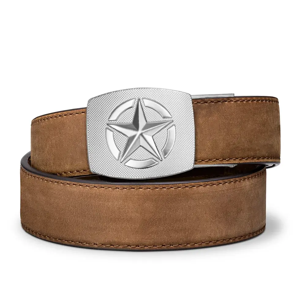 Thumbnail: Kore Essentials Star Buckle black buffalo leather gun belt