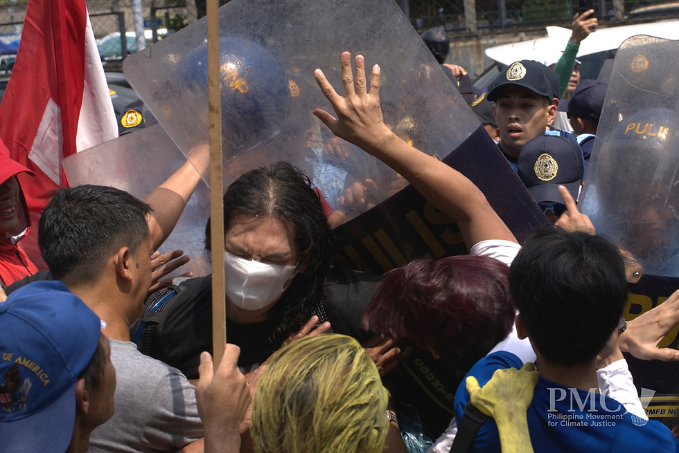 Edel Parducho blocking the Police Officers during the EDSA40 Mobilization, February 25, 2026