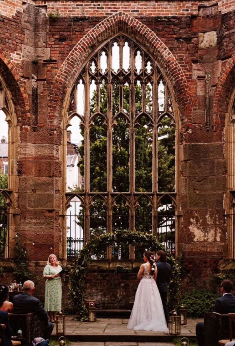 Liverpool Celebrant Lorraine Hull at St Luke's Bombed Out Church