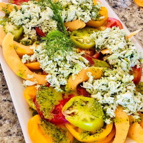 Melon, Heirloom and Crab Salad with Basil Vinaigrette