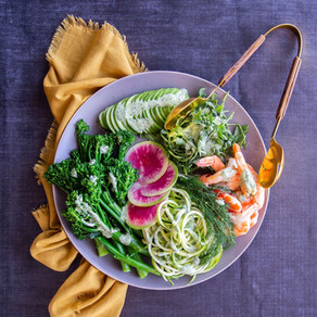 SUPER GREEN SALAD WITH HEALTHIER GREEN GODDESS DRESSING