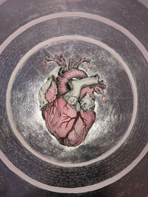 Sweet heart, giclée intervenido, 54x54 cm