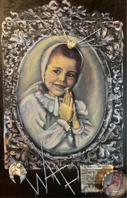 Luz de sol, giclée intervenido con técnica mixta y collage, 42x35 cm