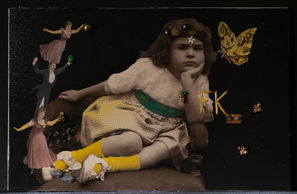 Pensamiento perpetuo, giclée intervenido con técnica mixta, 14x22 cm