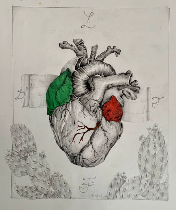 LDTF, grafito sobre papel técnica mixta, 43x35 cm