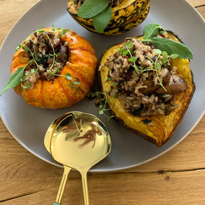 Acorn Squash Stuffed with Crimini and Wild Rice