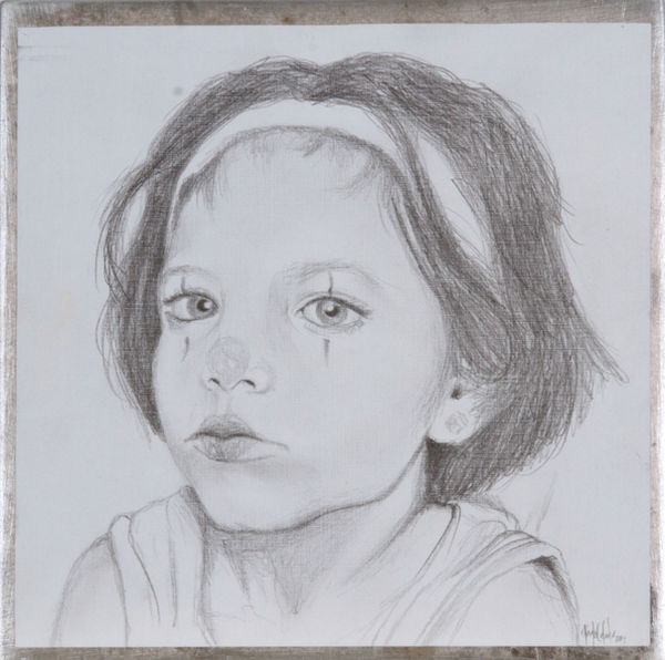 Nadia melusina, grafito sobre papel sobre lámina 40x40 cm