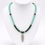 Thumbnail: Glass Beads Chain/Necklace  Light Blue, Dark Green Glass Beads