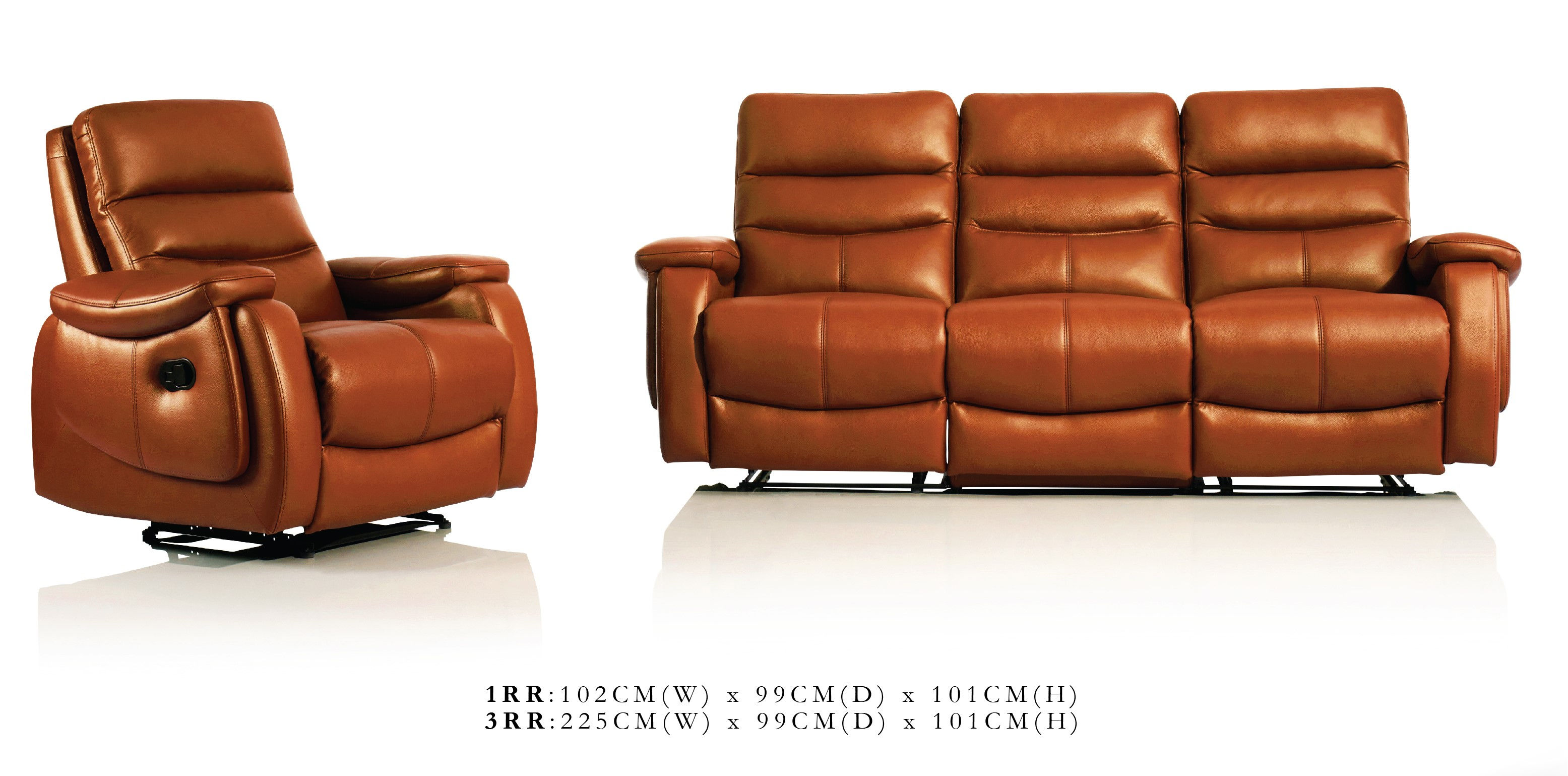 Jaxon Thick Italy Leather Recliner Sofa Set