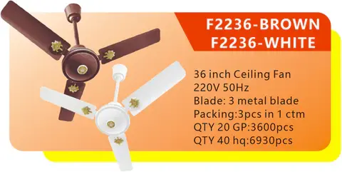 Thumbnail: FOCUS F1024 24 Inch Ceiling Fan With 4 Metal Blade