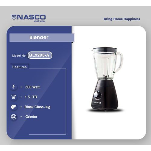 Thumbnail: Nasco BL9295-A Blender – 1.5 Litre Black