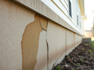 Visible foundation crack on a residential home exterior, highlighting the importance of a spring home inspection checklist