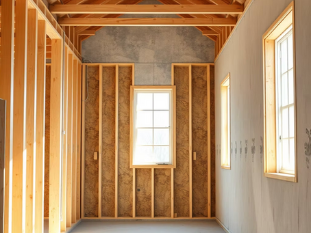  Unfinished framing and drywall inside a new construction home highlighting the need for a new construction home inspection