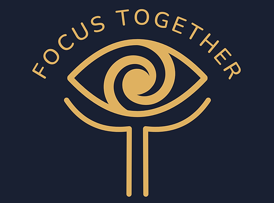 Focus Together written over an eye with two hands holding the eye