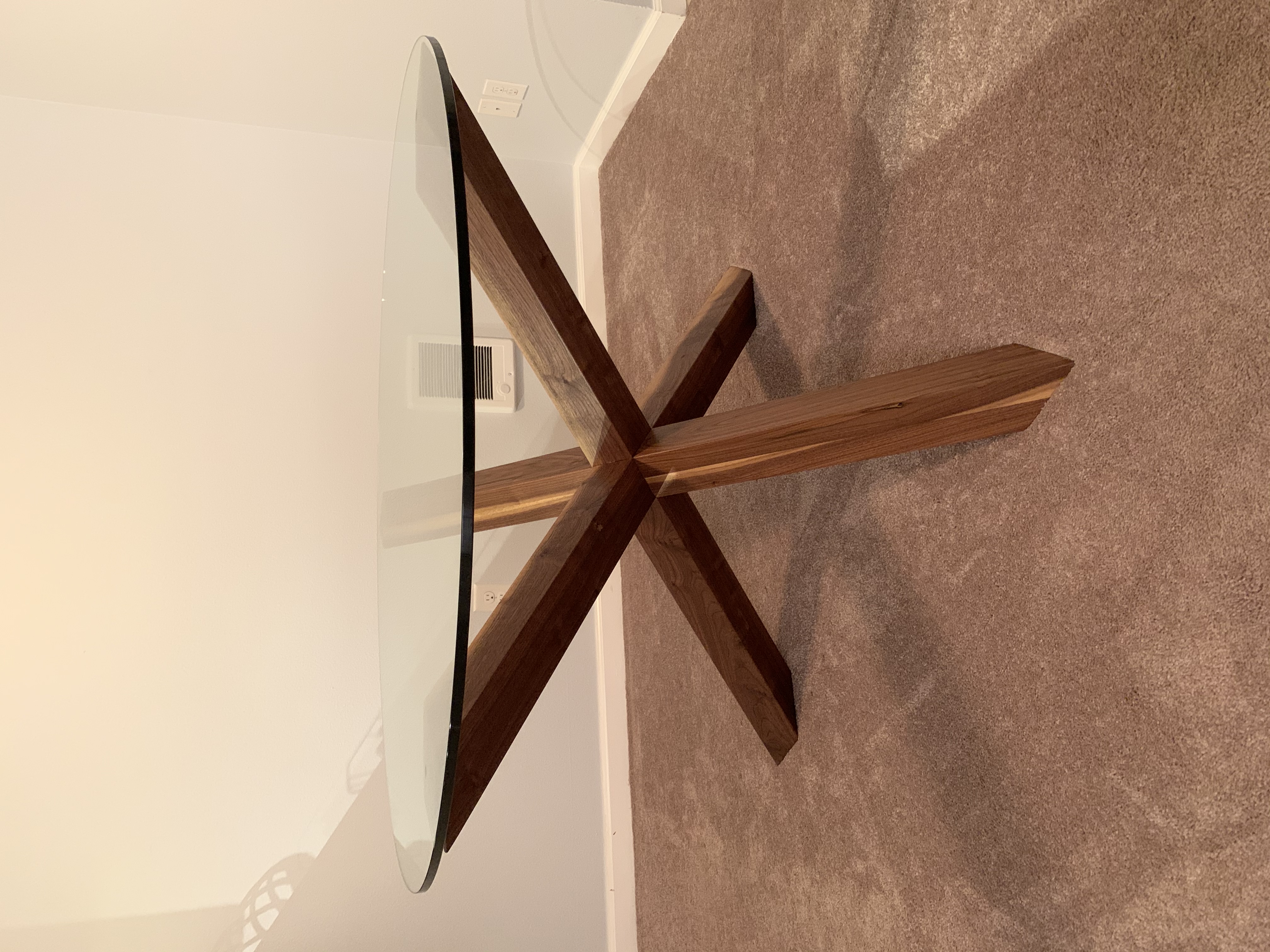 Tri-pod Dining Table-Walnut
