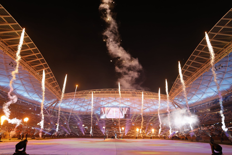 Allianz Stadium Opening Ceremony in Sydney, fireworks